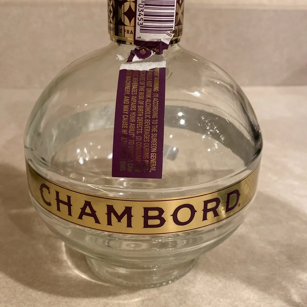 750ml size Bar Decor Crafting Blingy Glass Globe Chambord Bottle Purple Bedazzle - Picture 8 of 10